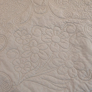 Baroque Floral Quilted Cotton Sofa Cover, Non-Slip Washable Couch Protector