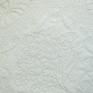 Baroque Floral Quilted Cotton Sofa Cover, Non-Slip Washable Couch Protector