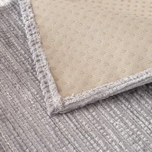 Plush Solid Color Striped L-Shaped Sofa Slipcovers, Washable Non-Slip Textured Furniture Covers