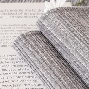 Plush Solid Color Striped L-Shaped Sofa Slipcovers, Washable Non-Slip Textured Furniture Covers