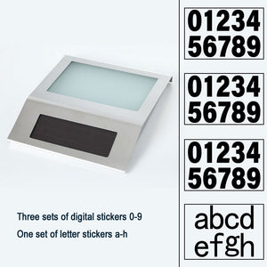 Solar LED Address Sign – Stainless Steel House Number Light with White LEDs, Waterproof, Customizable Numbers & Letters, Auto On/Off, 7.86 x 7.07 Inches