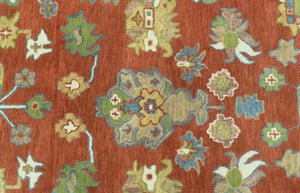 Rust And Beige Traditional Oushak Design Hand Tufted 8x10 Wool Area Rug