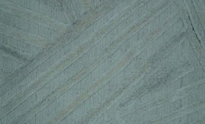 Modern Geometrical Pattern Ivory and Silver Hand Knotted 10x13 Wool Rug