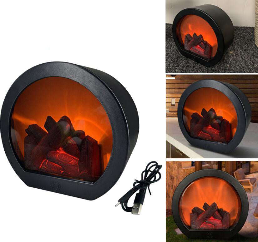 LED Tabletop Fireplace Flame Light