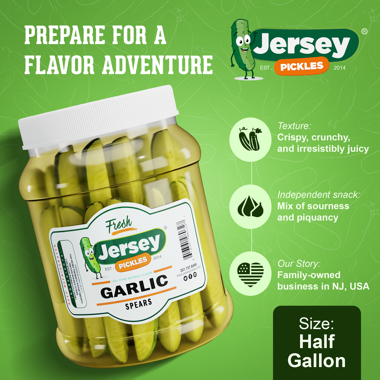 Fresh Garlic Dill Pickle Spears