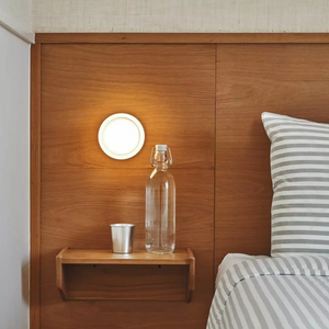 Modern Glass Round LED Wall Sconce 1-Light Aluminium Indoor Wall Lamp