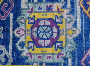 Hand knotted 2x3 Blue Traditional Transitional Design Wool Area Rug