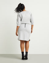 Zip-Back Banded-Waist Skirt