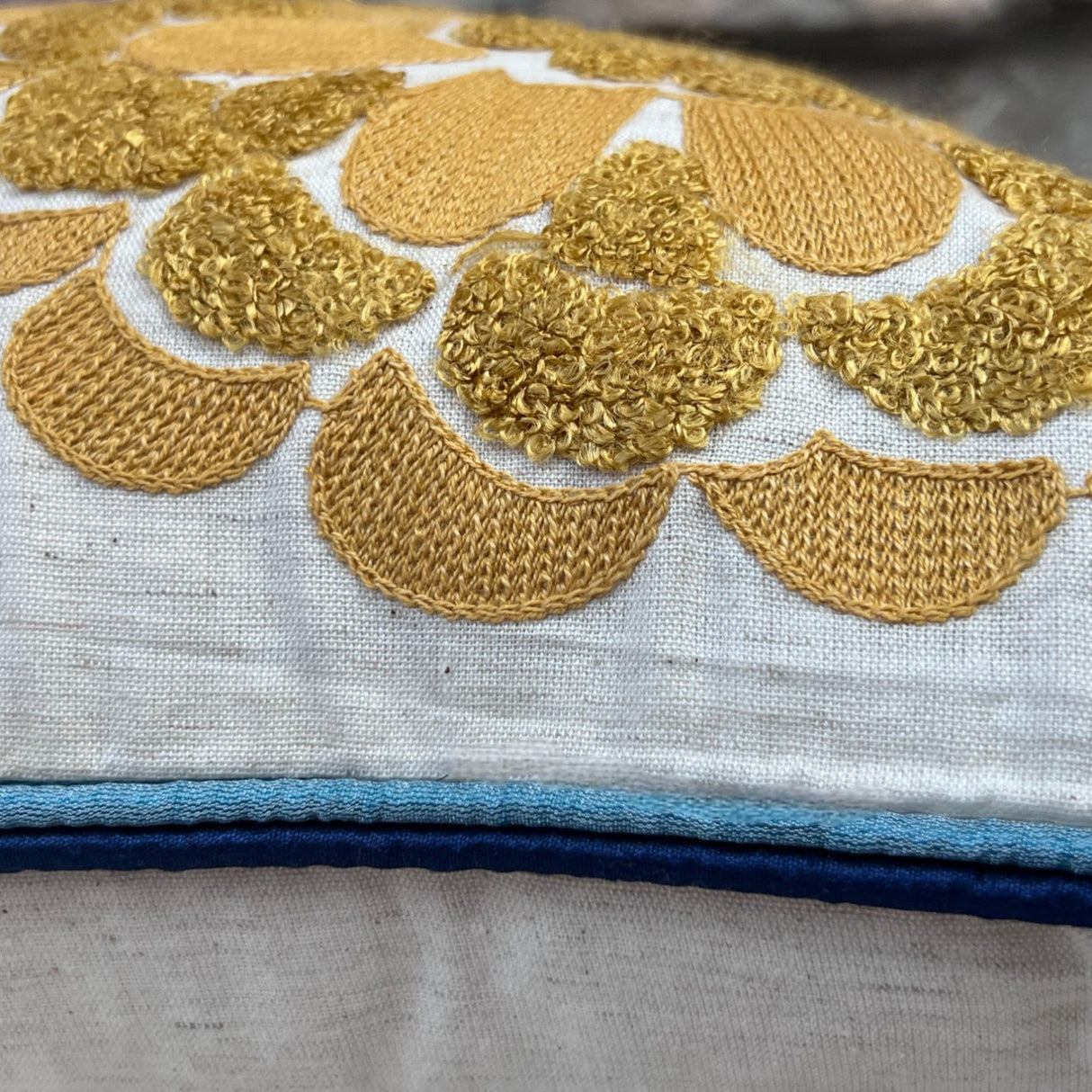 18x18" Embroidered Floral Boho Floral Throw Pillow Decorative Cover