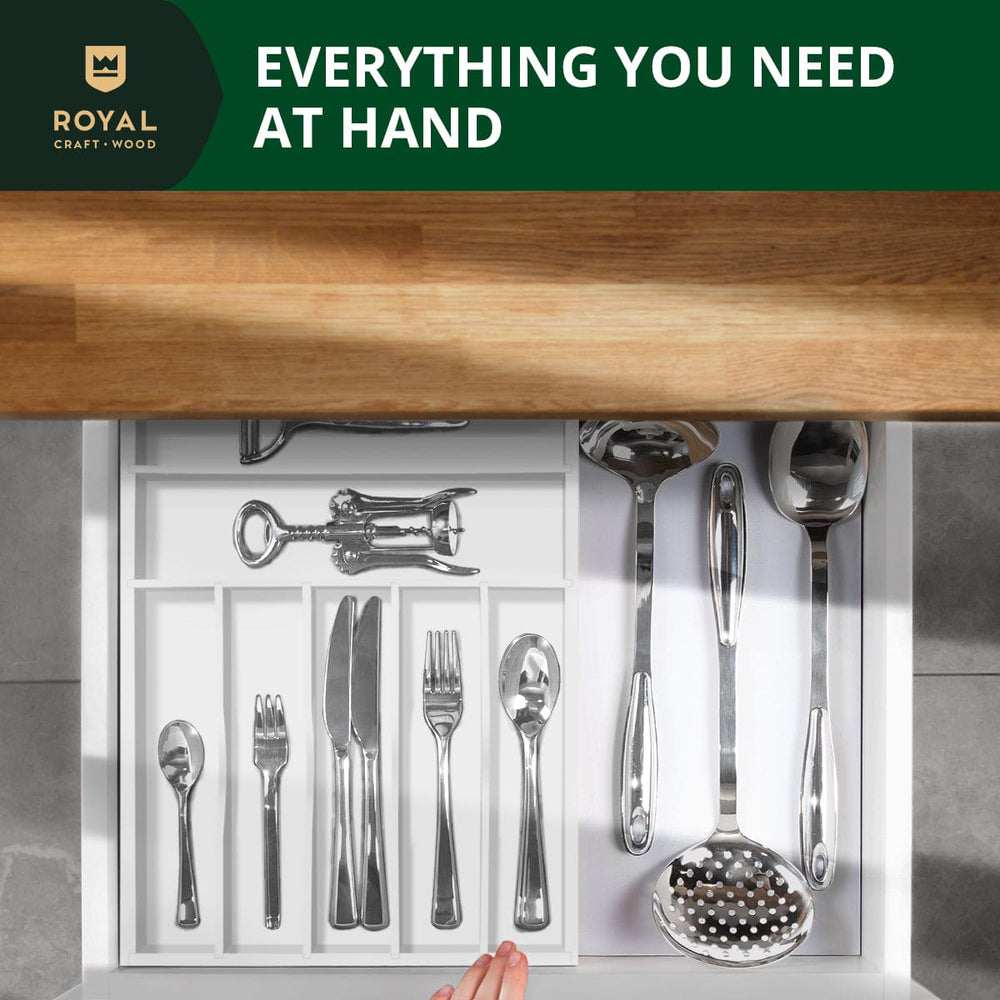 Basic Silverware Drawer Organizer, White