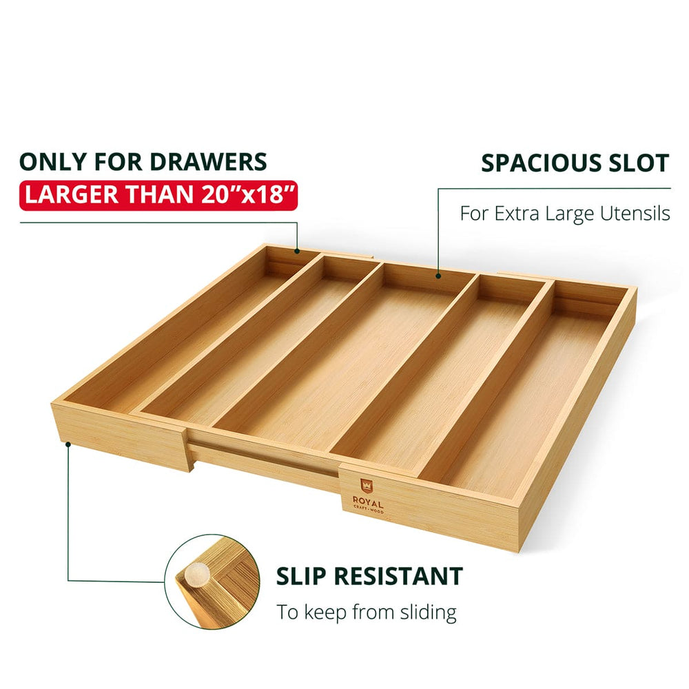 Utensil Drawer Organizer, Natural (5 Slots)
