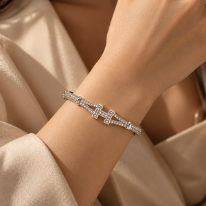 Silver Pavé H Bracelet