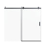 Frameless Single Sliding Soft Close Shower Doors, 3 / 8" Tempered Glass Reversible Installatio