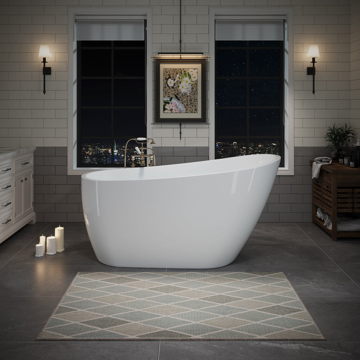 55" Acrylic Freestanding Bathtub