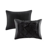 7 Piece Tufted Comforter Set Black Queen