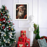 Trendy Decor 4U Papa Noel White Framed Wall Art for Living Room