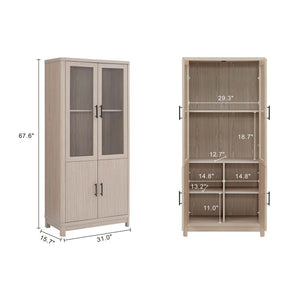 Jodie - Bookcase Cabinet With 6 Adjustable Shelves - Oak