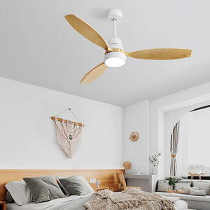 Indoor Ceiling Fan With Dimmable LED Light, 6-Speed Remote Control, LED DC Motor, Reversible Blades