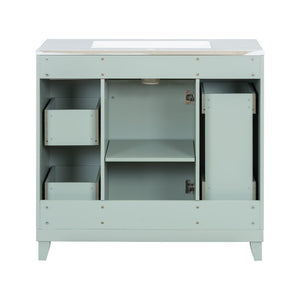 Bathroom Vanity With Ceramic Sink, Soft Close Doors, Adjustable Shelves