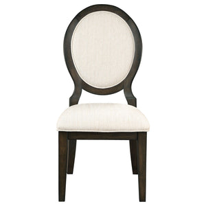 Fulton - 5 Piece Dining Table Set With Upholstered Chairs - Dark Brown