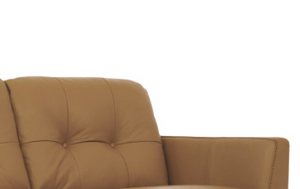 Radwan Camel Leather Loveseat (Assembled)
