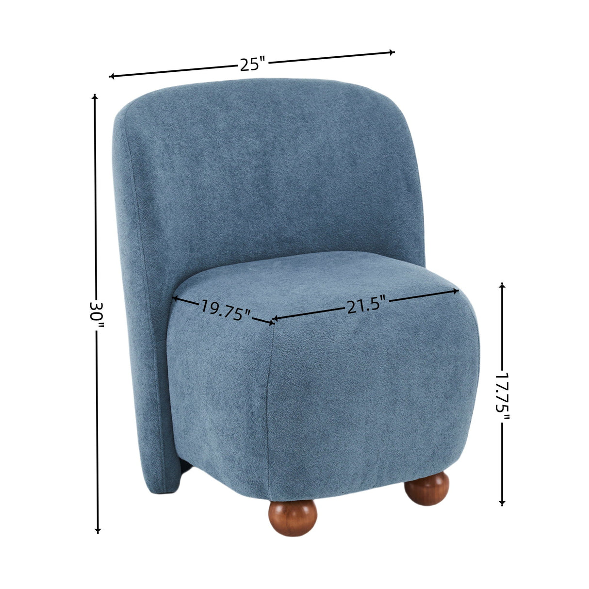 Modern Low Back Accent Upholstered Armless Living Room Chairs