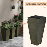 Outsunny 28" Tall Outdoor Planters, Set of 3