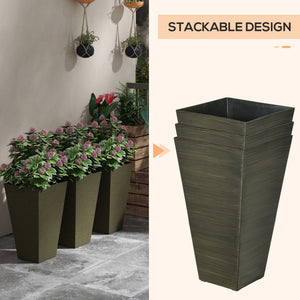 Outsunny 28" Tall Outdoor Planters, Set of 3