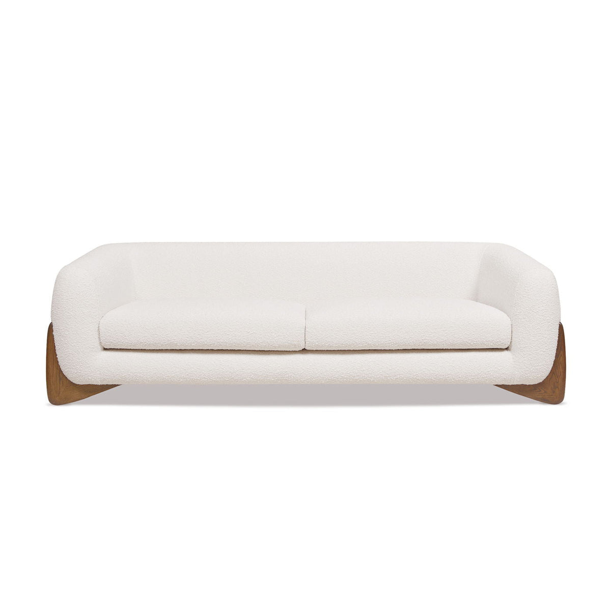 Alpine Luxurious Upholstery Sherpa Sofa with Removable Cushions - Available in White, Black, or Dark Green