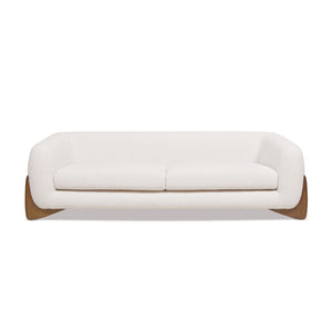 Alpine Luxurious Upholstery Sherpa Sofa with Removable Cushions - Available in White, Black, or Dark Green