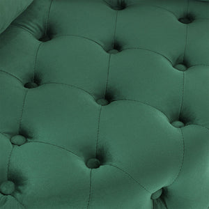 Modern Upholstered Swivel Chair With Button Tufted Design And Movable Wheels