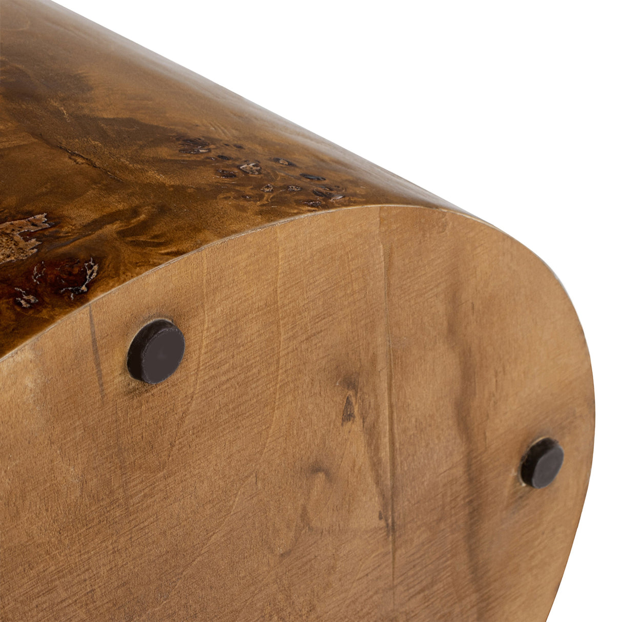 Nebula 20' Accent Oval Pillar Side Table, Medium Brown Walnut Burl Wood
