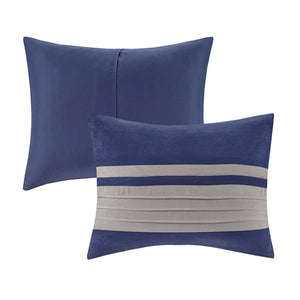 7 PC Pieced Faux Suede Comforter Set