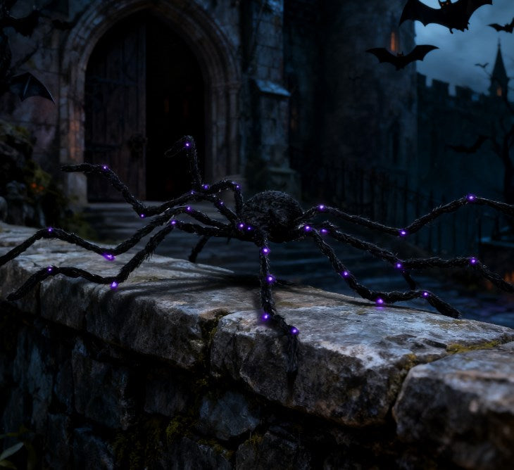Light-Up Oversized Spider Halloween Yard Decor