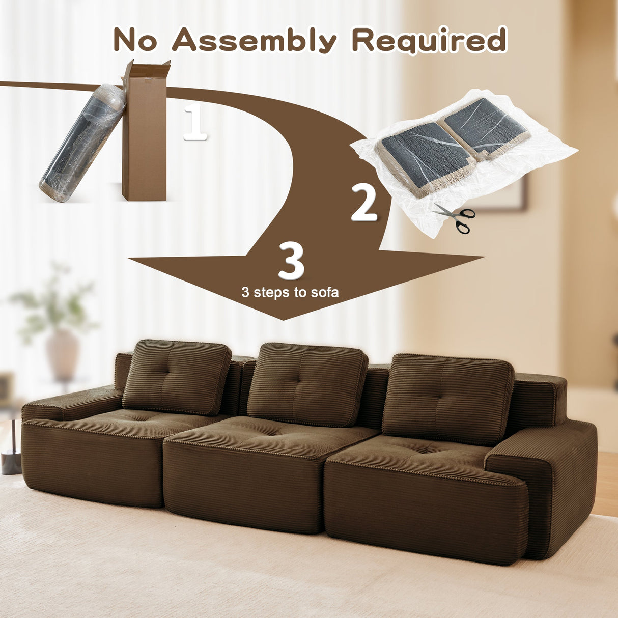 Modular Deep-Seat Sofa Set