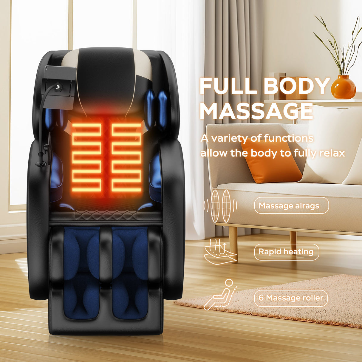 2024 Massage Chair Recliner with Zero Gravity & Full Body Air Pressure