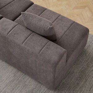 Modular Sectional Sofa With 2 Pillows, Symmetrical Design