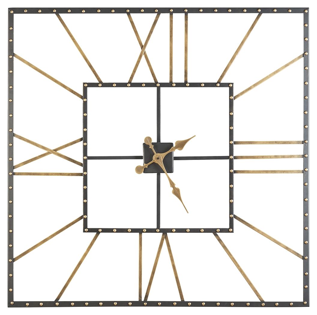 Thames - Wall Clock - Black / Gold Finish