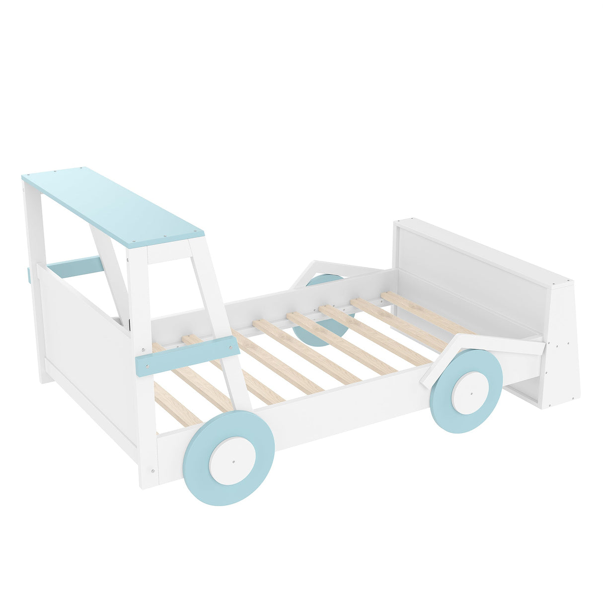 Twin Size Car Bed with Storage Shelves