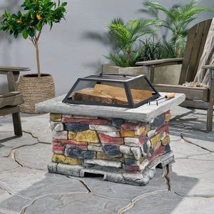 Outdoor Wood Bruning Magnesium Oxide Fire Pit With Lid