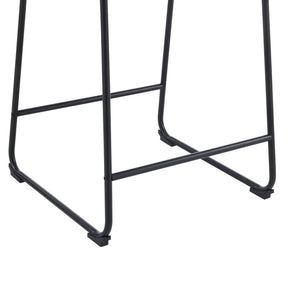 Vintage Style Armless Industrial Counter Stool With Metal Legs And Footrest For Kitchen Island, Cafe, Pub, Bar Counter (Set of 2) - Cream / Black