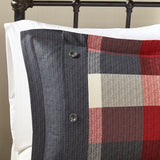 7 Piece Herringbone Comforter Set Red King