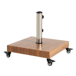 Malibu Square Umbrella Base with Wheels - Concrete & Iron Outdoor Stand