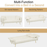 70.1' Futon Sofa Bed Convertible Double Sofa Bed with Folding Armrests