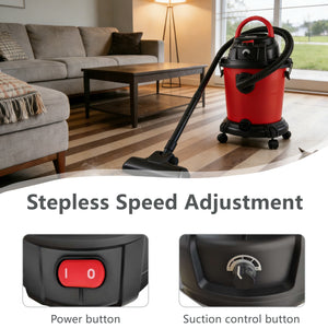 Wet Dry Vac, 5 Gallon, 4.3 Peak HP