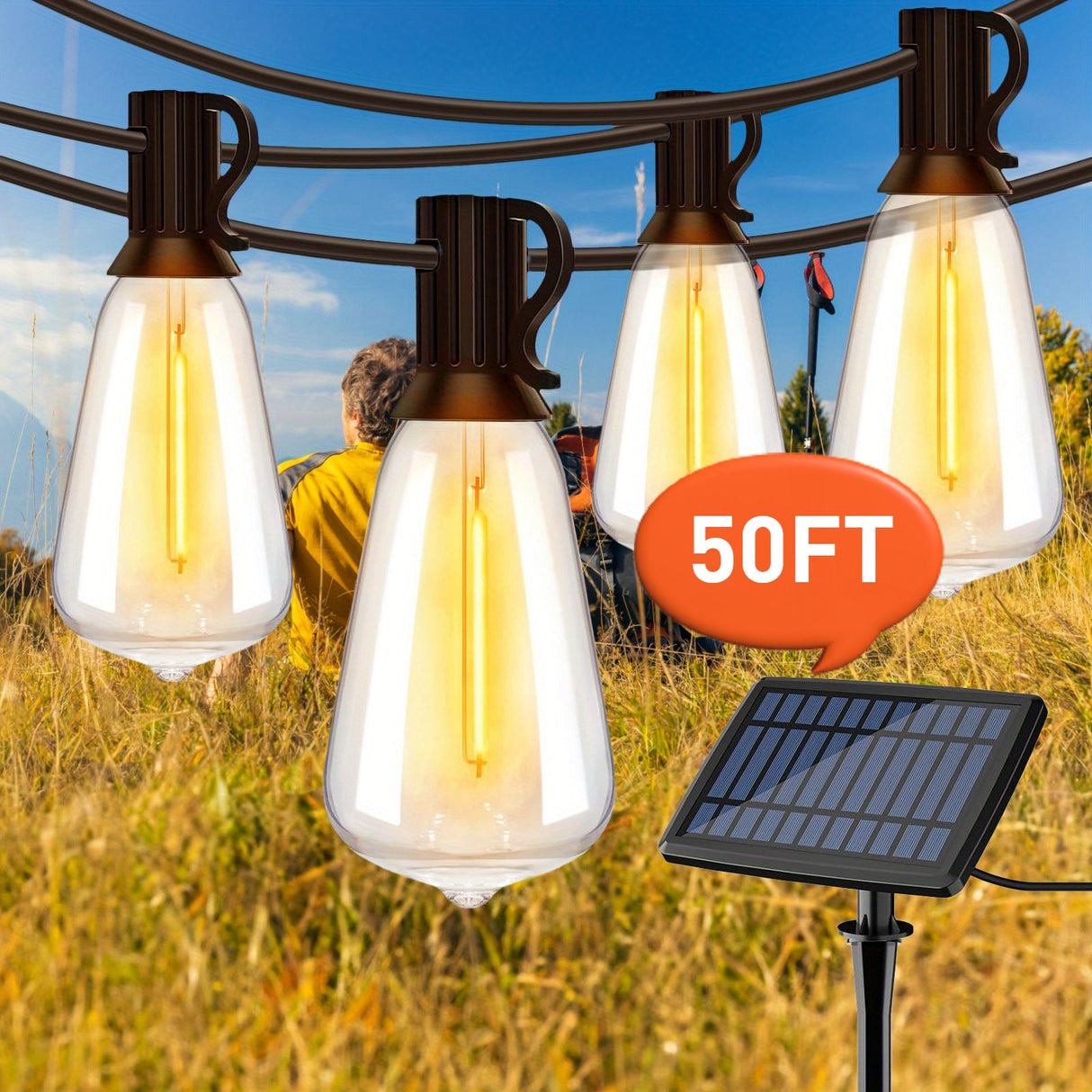 100FT Solar String Lights Outdoor – Waterproof LED Globe Lights for Patio & Garden