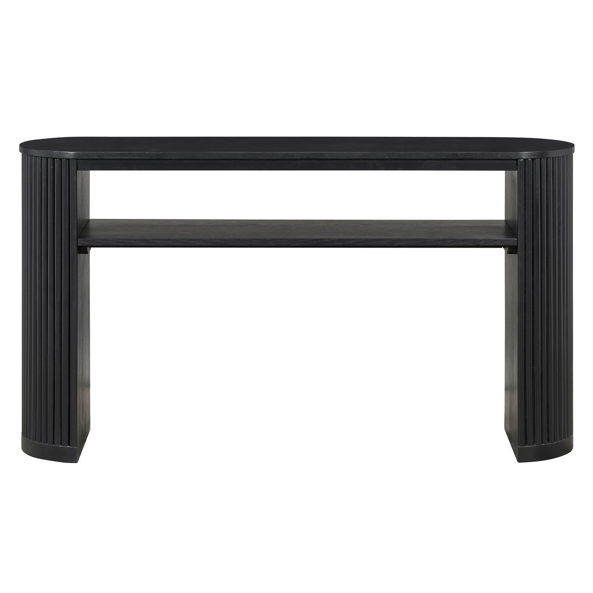 Console Table With Fluted Legs, Open Shelf