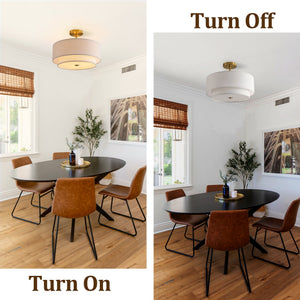 15' Modern Ceiling Light Fabric Upholstered