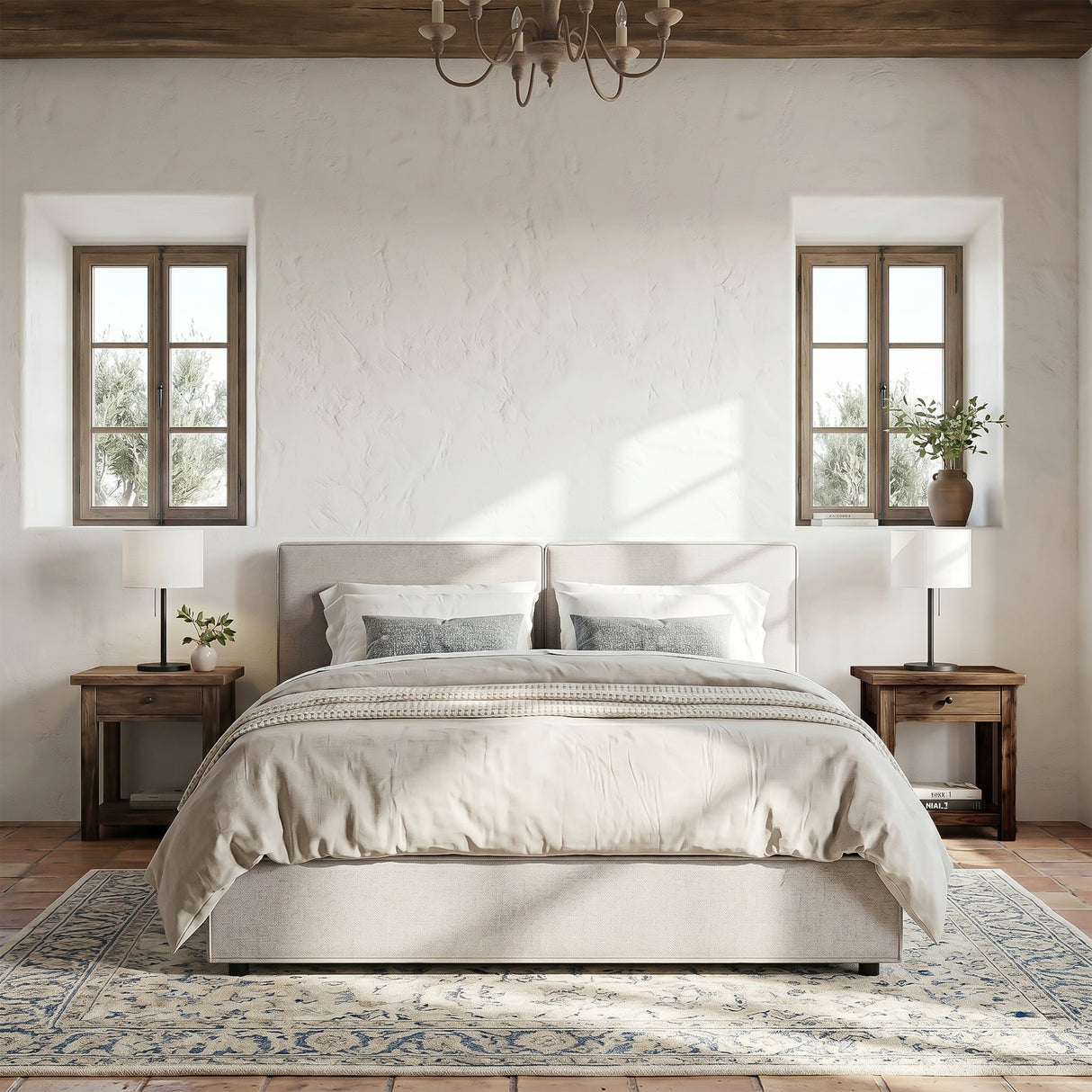 Modern Tufted Queen Size Upholstered Platform Bed Frame