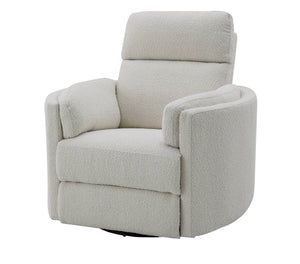 Sagen Beige Boucle Glider Recliner with Swivel